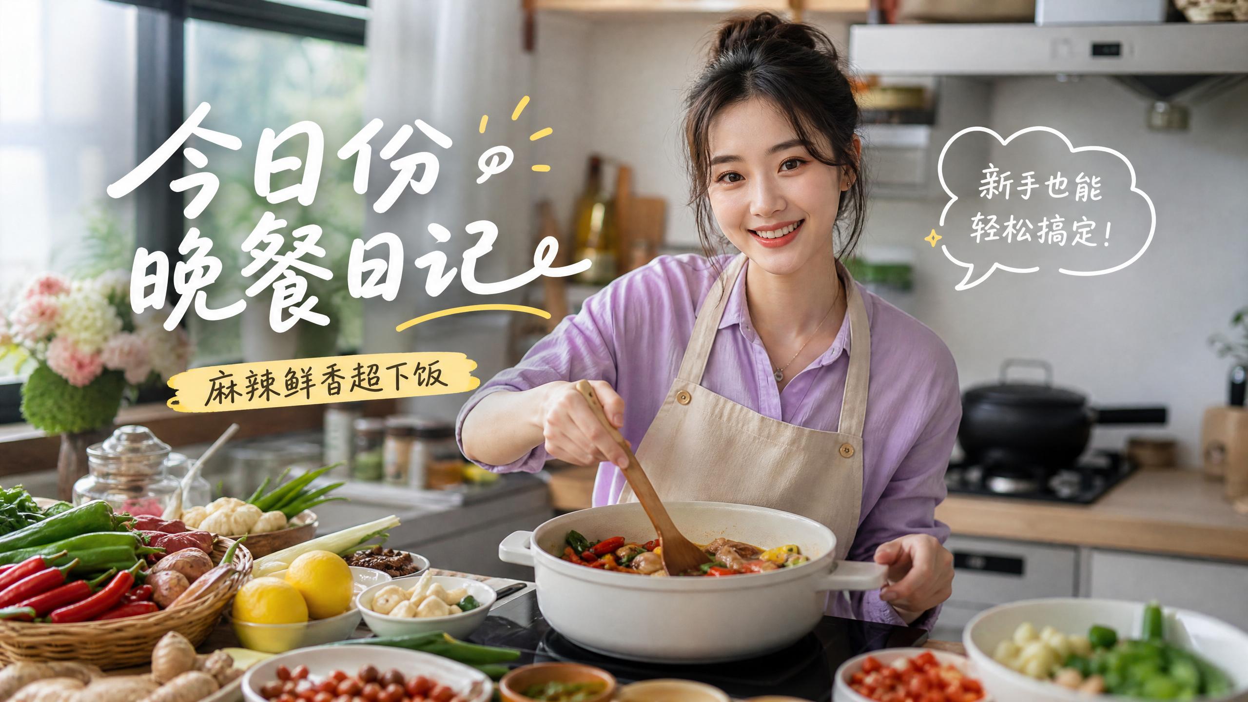 萝莉岛 【美食视频教程】今日份晚餐日记，麻辣鲜香超下饭，新手也能轻松搞定
